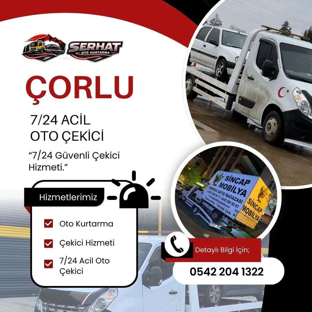 Çorlu 7/24 Acil Oto Çekici