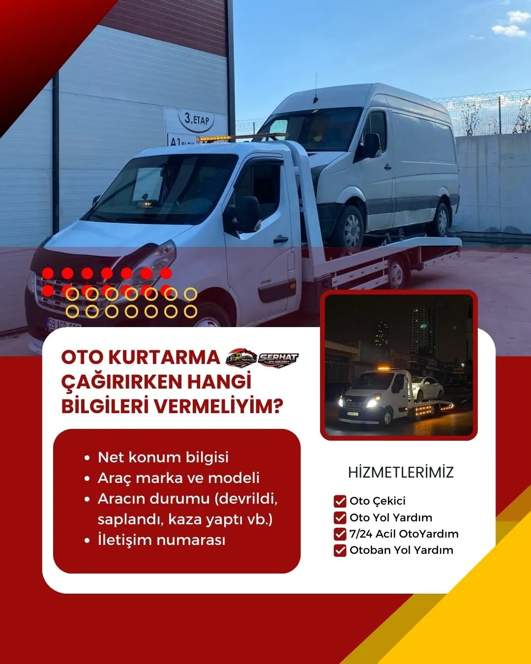Oto kurtarma çağırırken hangi bilgileri vermeliyim?